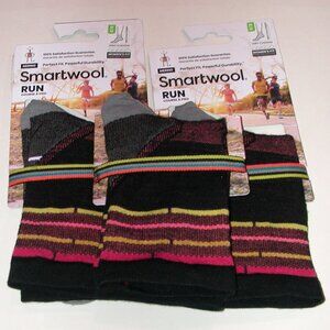 3 Pairs of SmartWool Run Zero Cushion Mid Crew Socks Women's Medium NWT Black